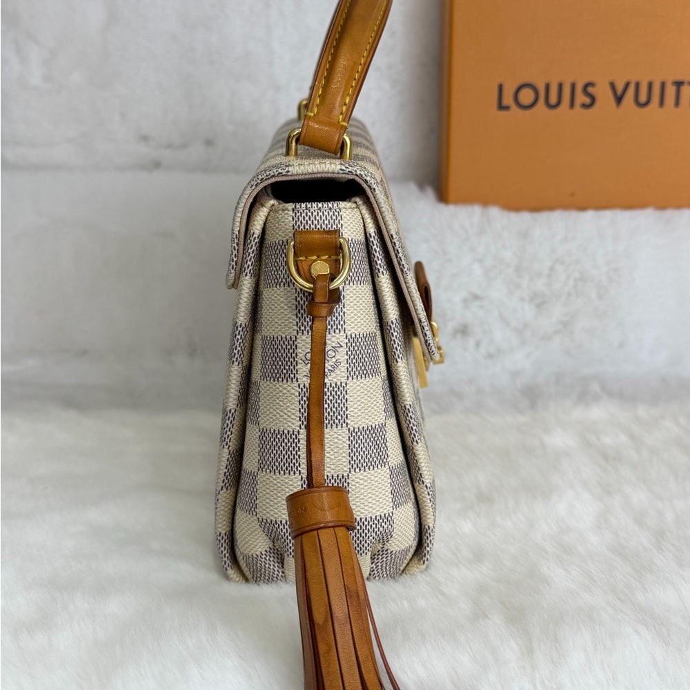 Authentic Louis Vuitton Checkered Damier Azur Croisette Pink Handbag Shoulder - Picture 4 of 13